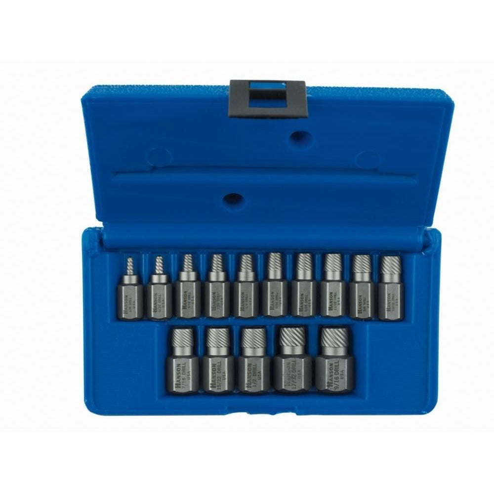 Irwin 53228 HANSON Hex Head Multi-Spline Screw Extractors 15 Piece Set