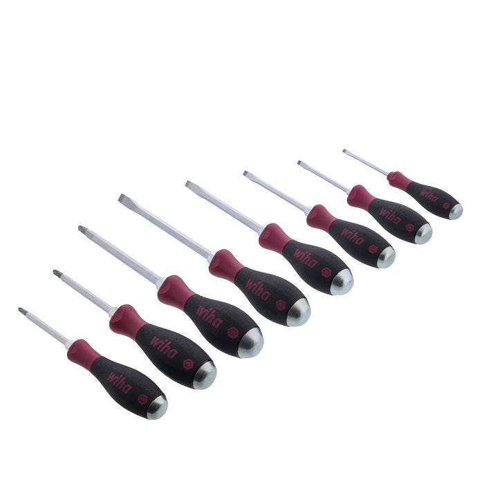 Wiha 53390 5-Piece MicroFinish Xheavy Duty Slotted and Phillips Screwdriver Set