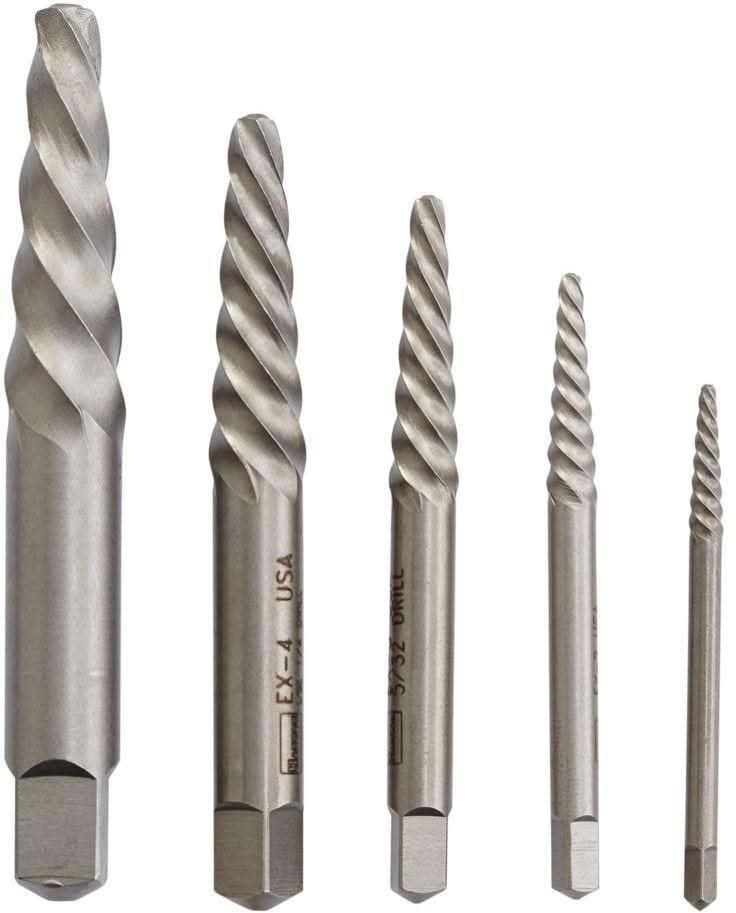 Irwin 53535 HANSON Spiral Screw Extractor EX-1 - EX-5 5-Piece Set
