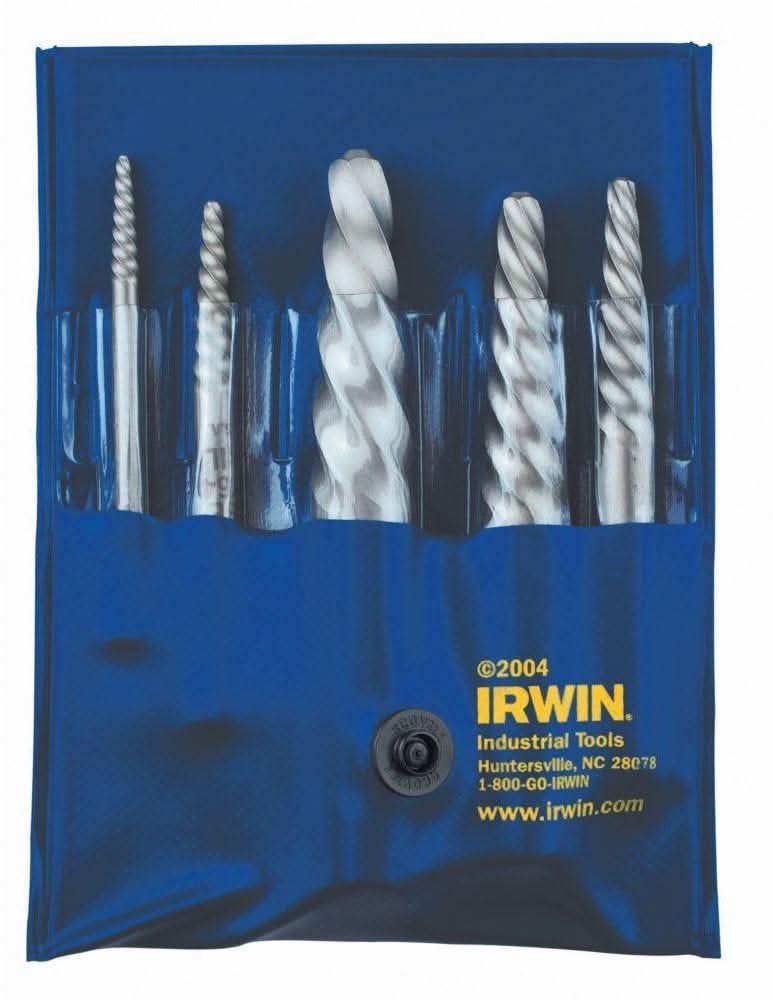 Irwin 53535 HANSON Spiral Screw Extractor EX-1 - EX-5 5-Piece Set