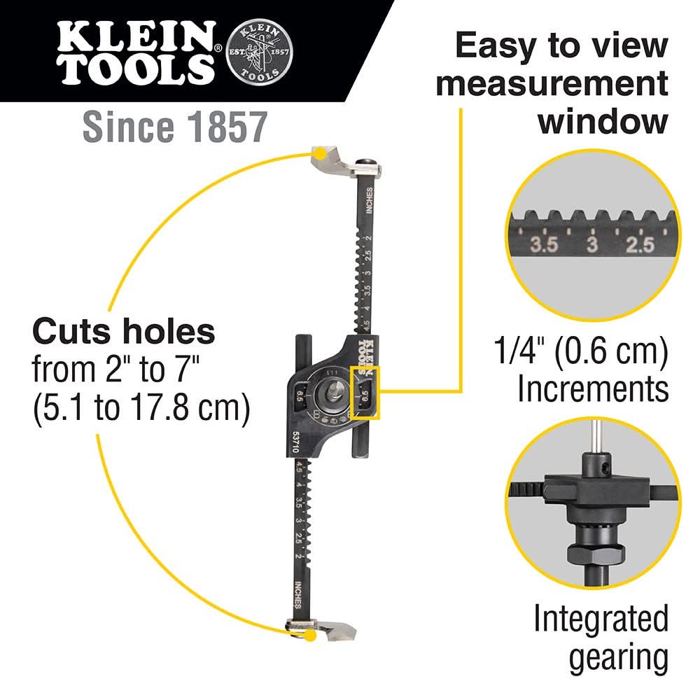 Klein Tools 53701 Replacement Blades and Bit for Adjustable Hole Saw 53710