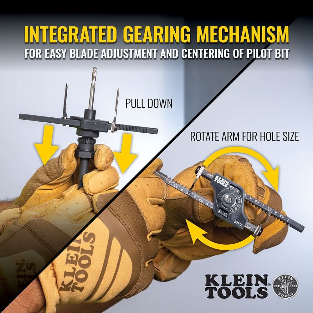 Klein Tools 53701 Replacement Blades and Bit for Adjustable Hole Saw 53710