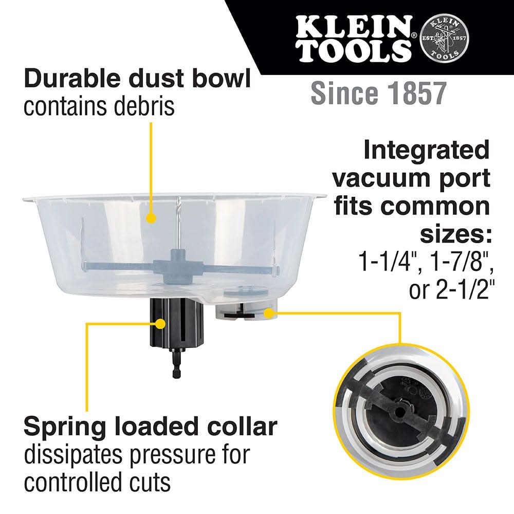 Klein Tools 53710 Adjustable Hole Saw with Auto-Set Arms