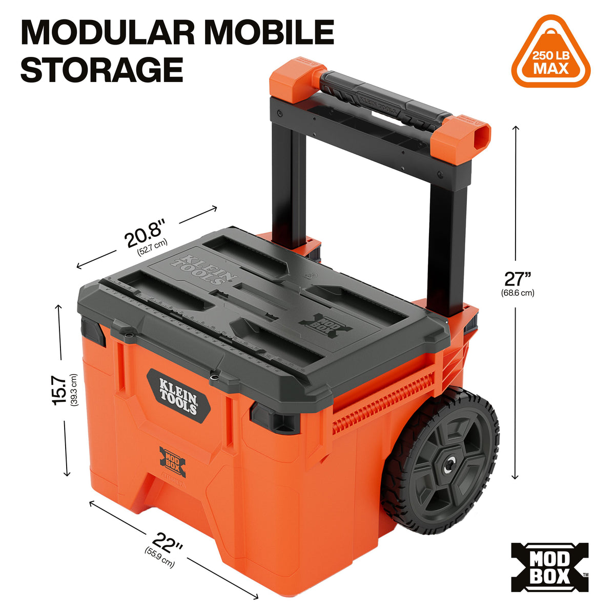 Klein Tools 54100MBX MODbox rolling toolbox 250-pound load rating