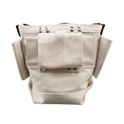 Klein Tools 5416TBR Tool Pouch, Bolt Retention Pouch, Canvas, Tunnel Connect, 5x10x9-Inch