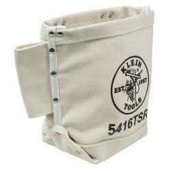 Klein Tools 5416TSR Tool Bag, Bolt Bag with Drain Holes, No. 4 Canvas, 5 x 9 x 10-Inch