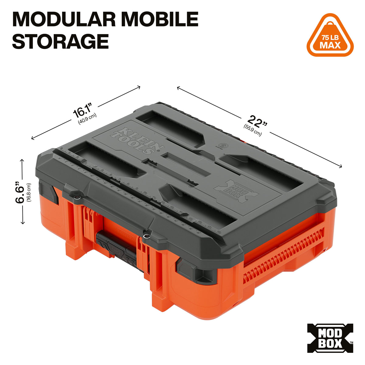 Klein Tools 54300MBX MODbox small toolbox 75-pound capacity