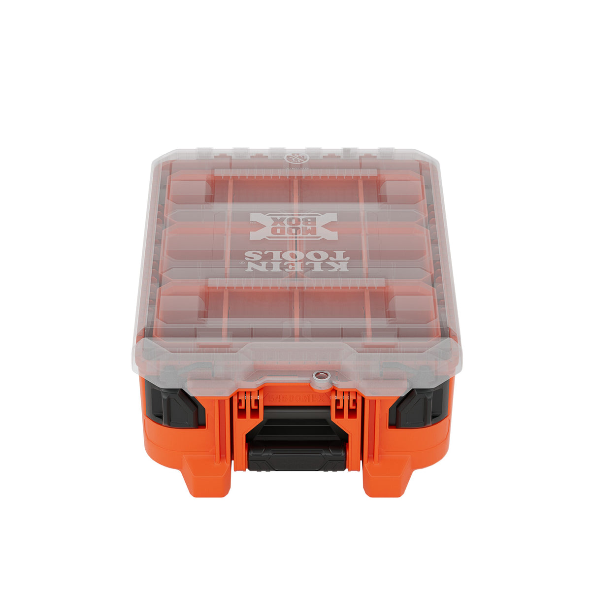 Klein Tools 54500MBX MODbox half-width component box with clear lid and four bins