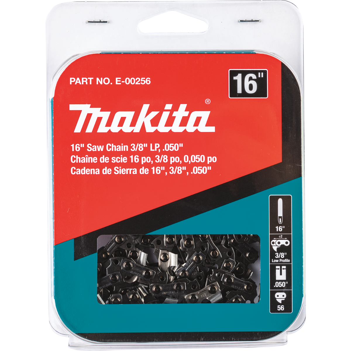 Makita E-00256 16-Inch Saw Chain, 3/8-Inch LP, .050-Inch