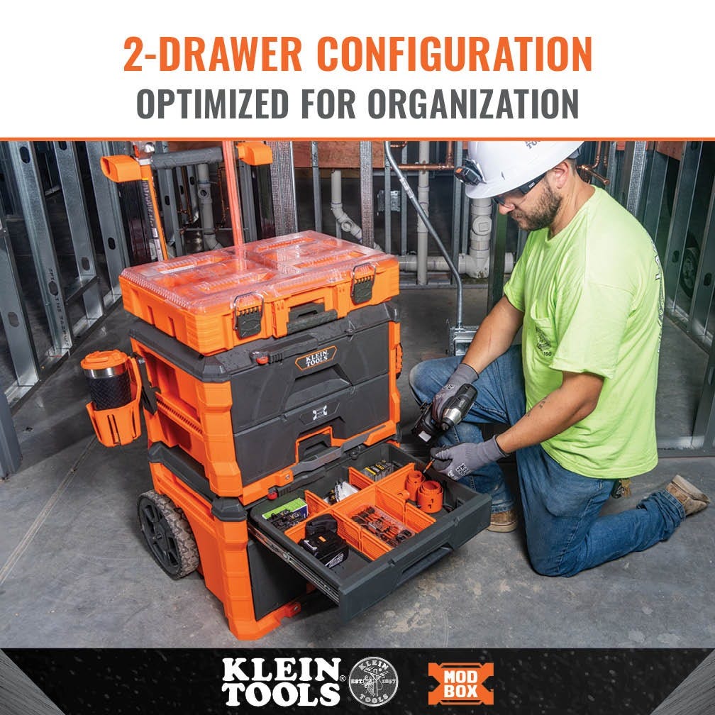 Klein 54801MB MODbox Two-Drawer Rolling Tool Box