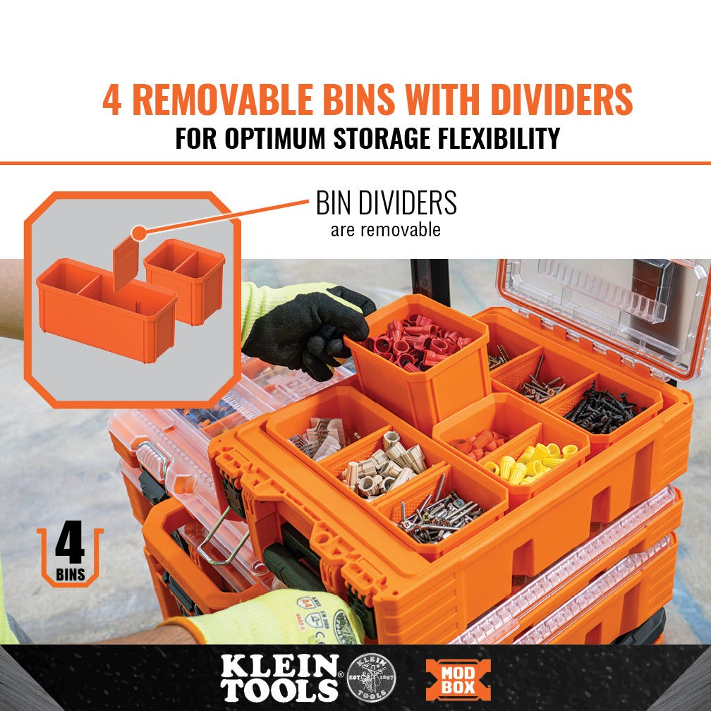Klein Tools 54808MB MODbox Tall Component Box, Half Width