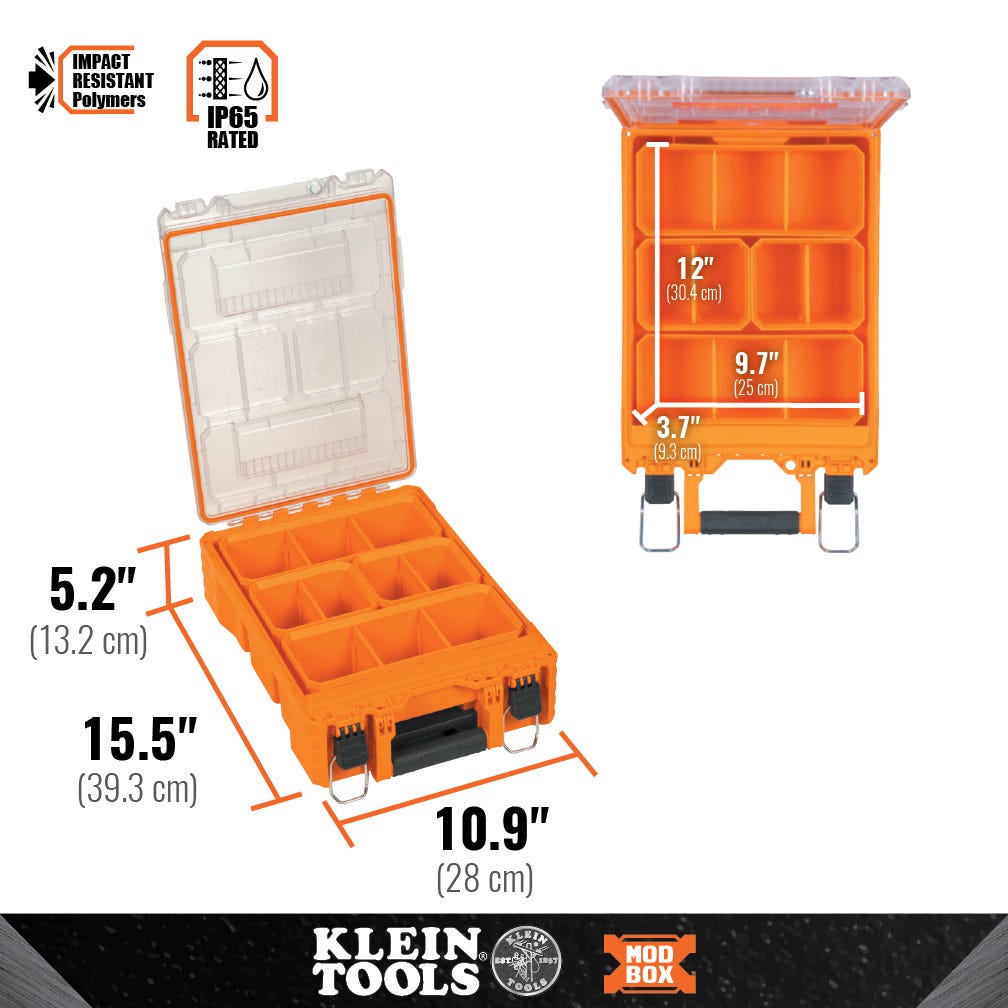 Klein Tools 54808MB MODbox Tall Component Box, Half Width