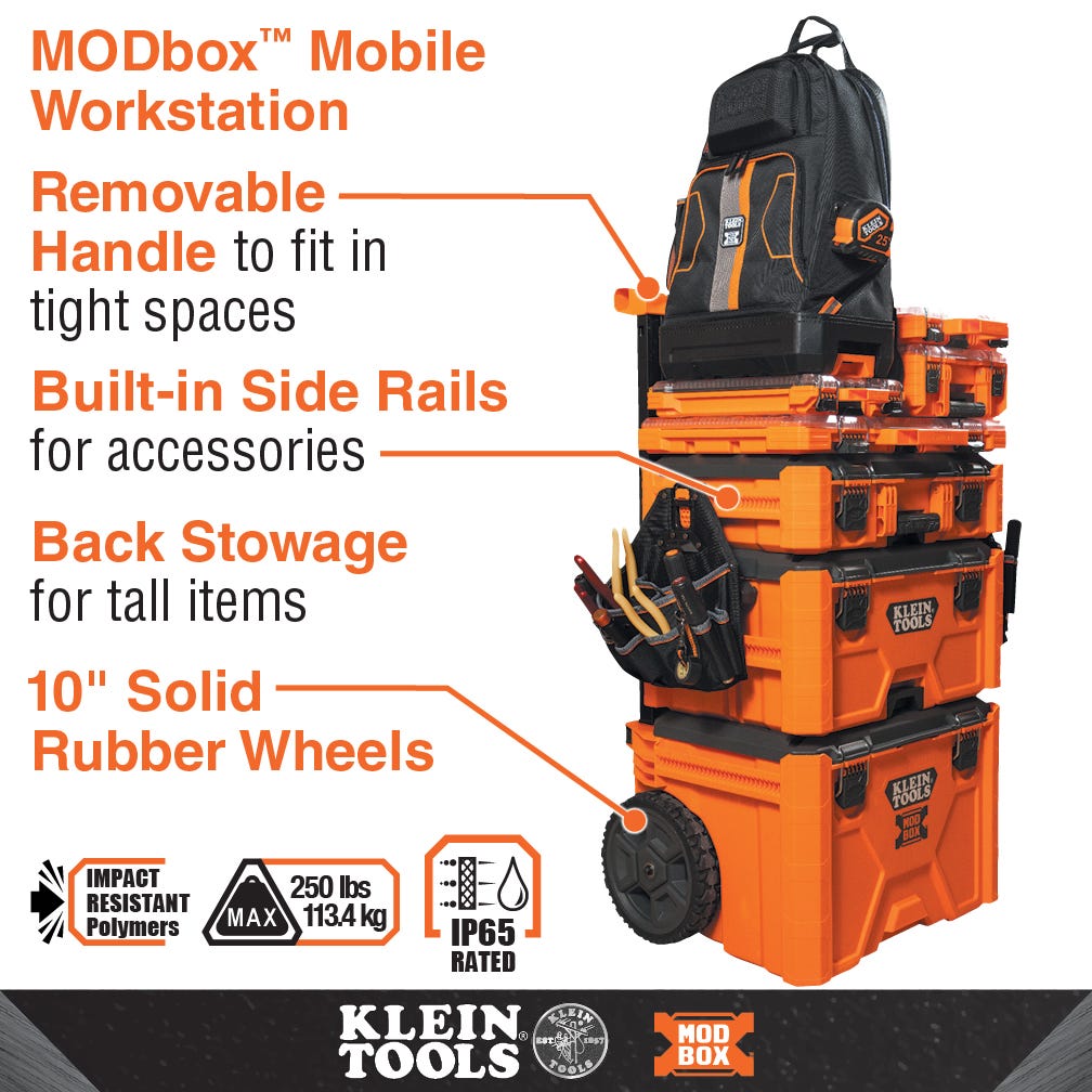 Klein Tools 54812MB MODbox Tool Bag, Tote, and Backpack Component Box