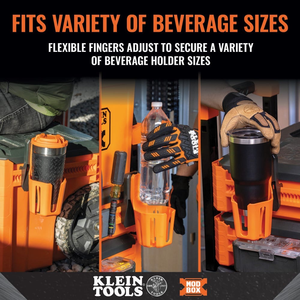 Klein Tools 20 oz. Insulated Stainless Steel Tradesman Tumbler with MODbox Cup Holder Attachment