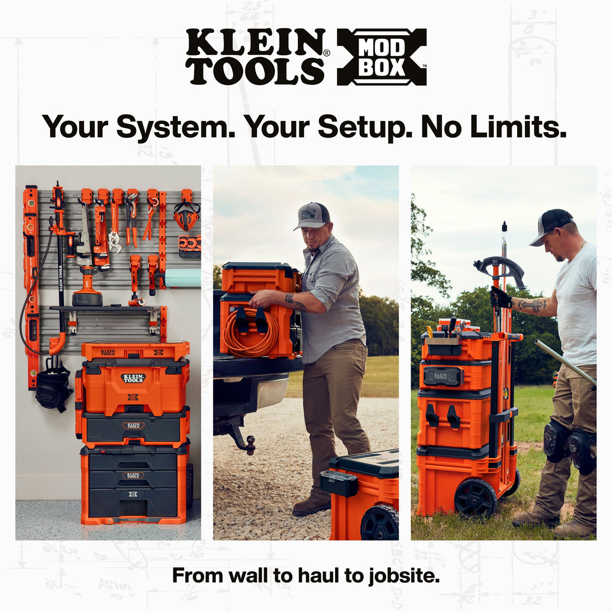 Klein Tools MODbox Wall System Steel Mount (54862MB) as part of the MODbox modular storage ecosystem