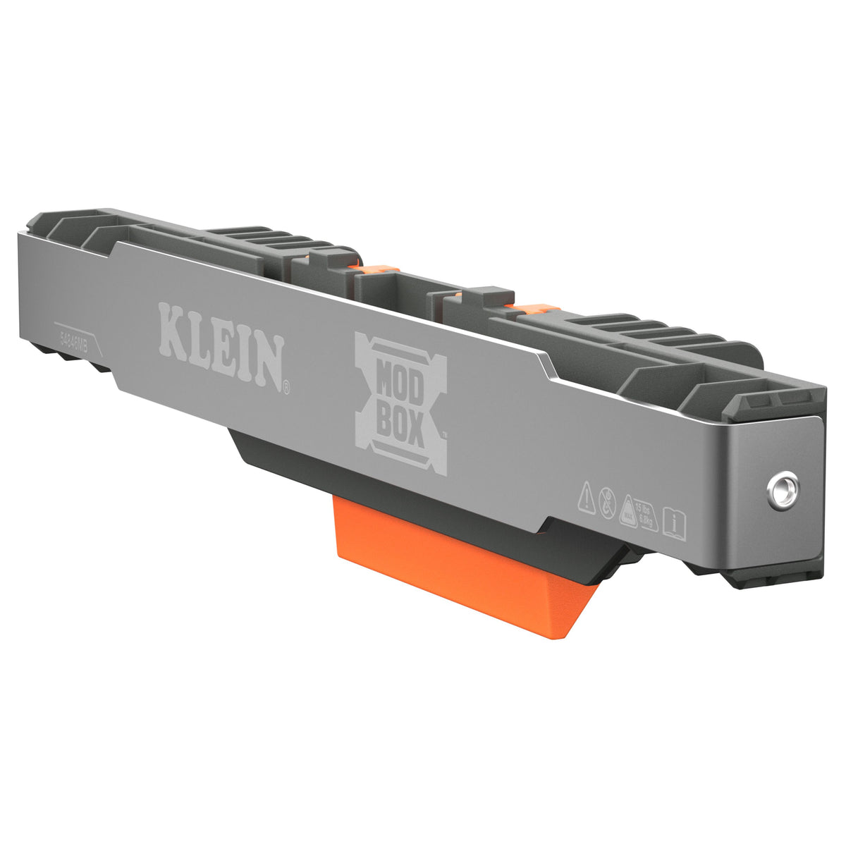 Klein Tools 54846MB MODbox compact tool carrier rail attachment in orange and gray