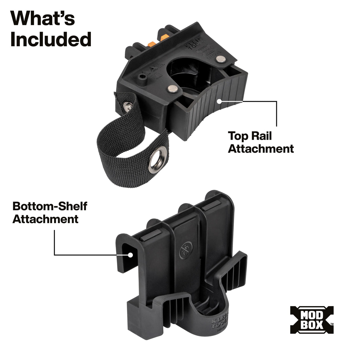 Klein MODbox conduit bender holder rail attachment feature view