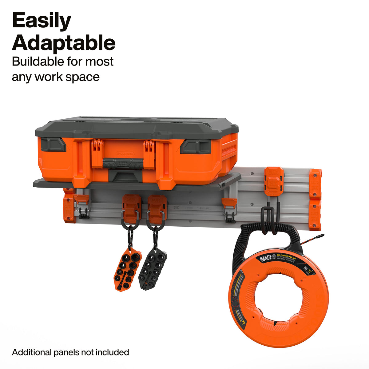 Klein Tools MODbox Wall System 32-Inch Panel 2-Pack (54854MB) wall organization in a jobsite trailer
