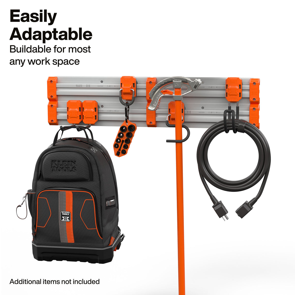 Klein Tools MODbox Wall System 16-Inch Panel 4-Pack (54855MB) short wall run in a jobsite trailer