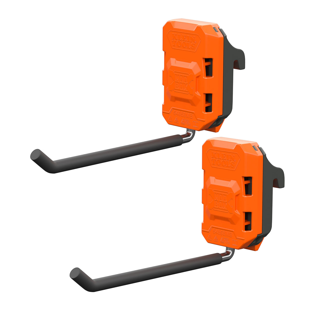 Klein Tools 54858MB MODbox Wall System long hook 2-pack in gray and orange