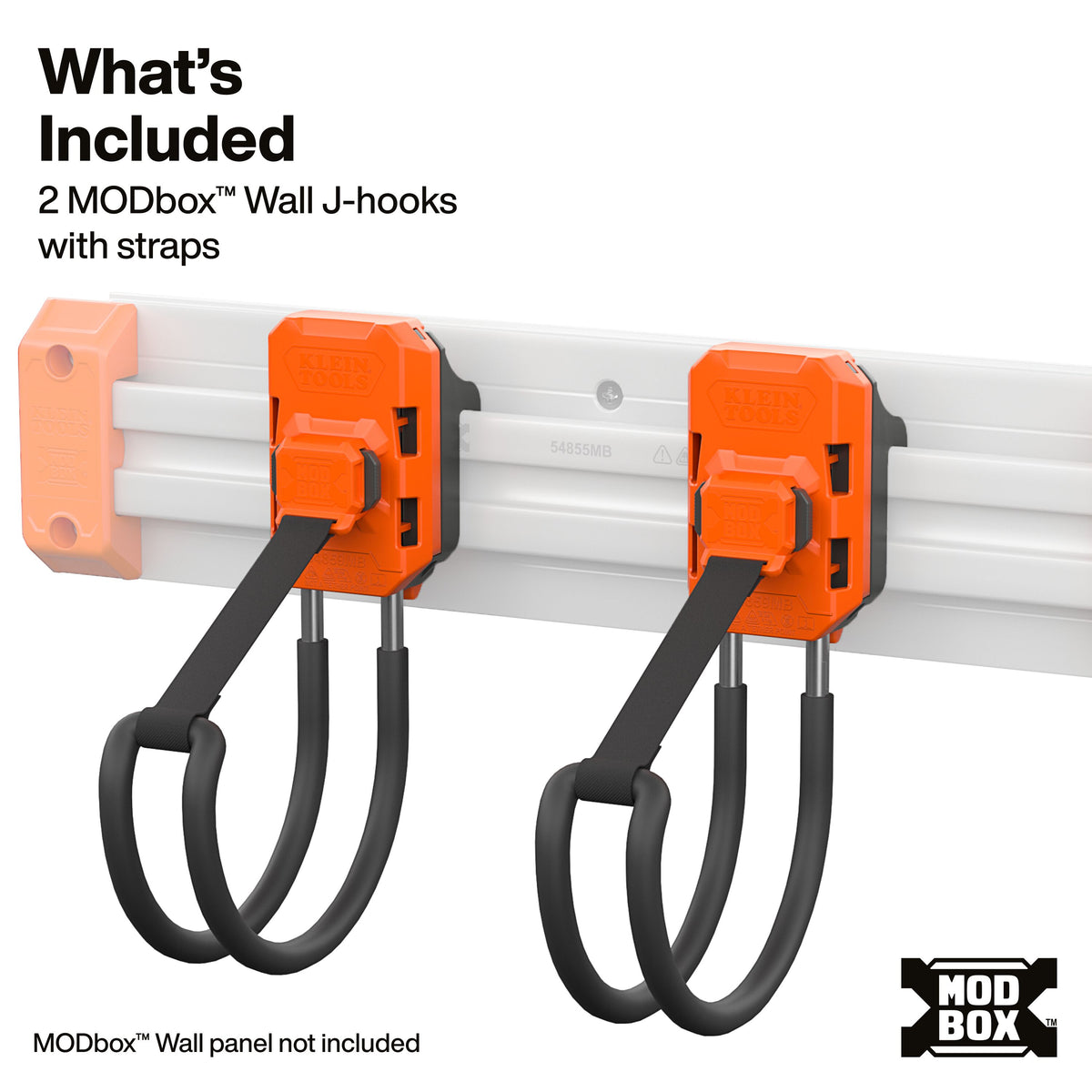 Klein Tools 54859MB MODbox J-hook strap securing an extension cord on the wall