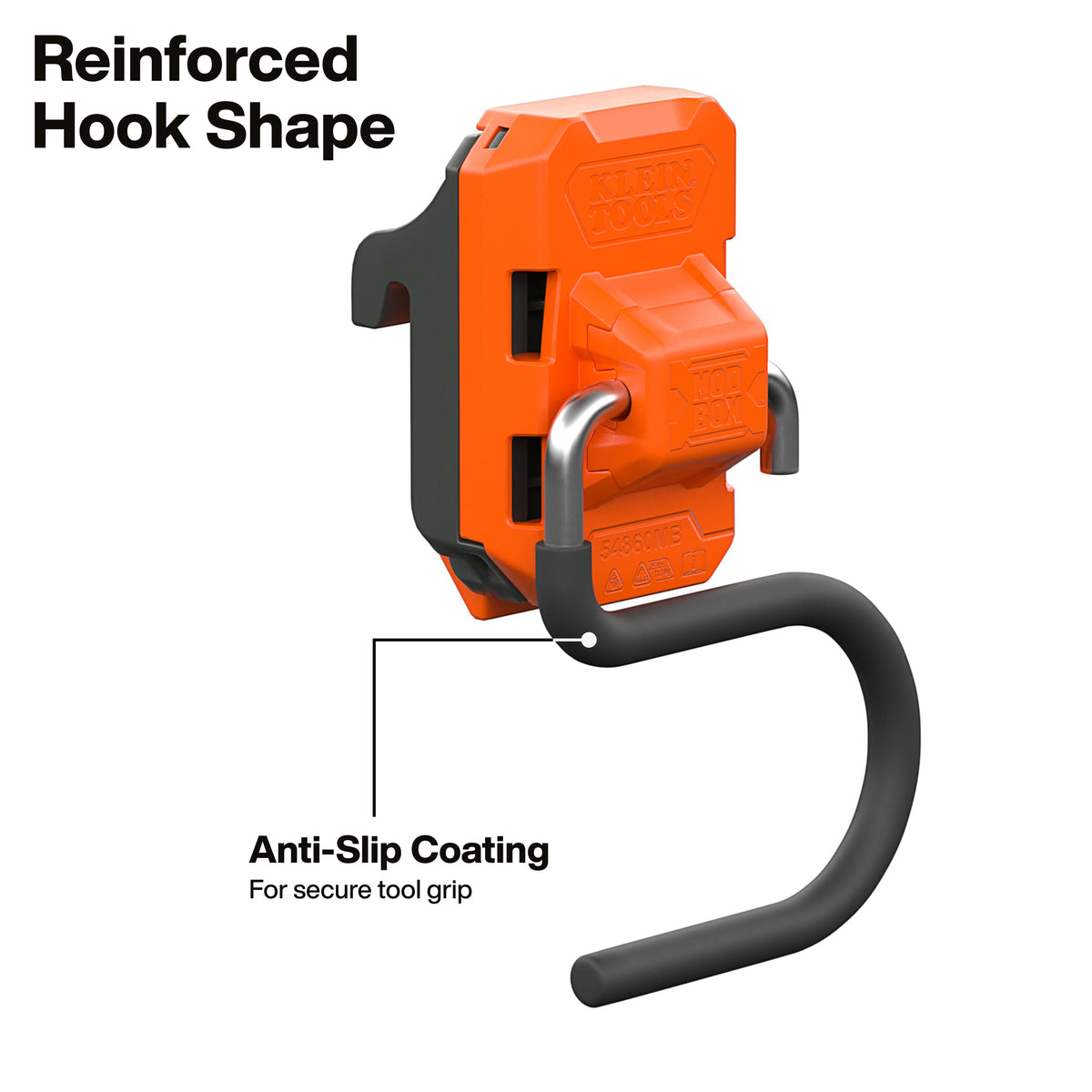 Klein Tools MODbox Wall System S-Hook (54860MB) snapping tool-free into a MODbox wall panel