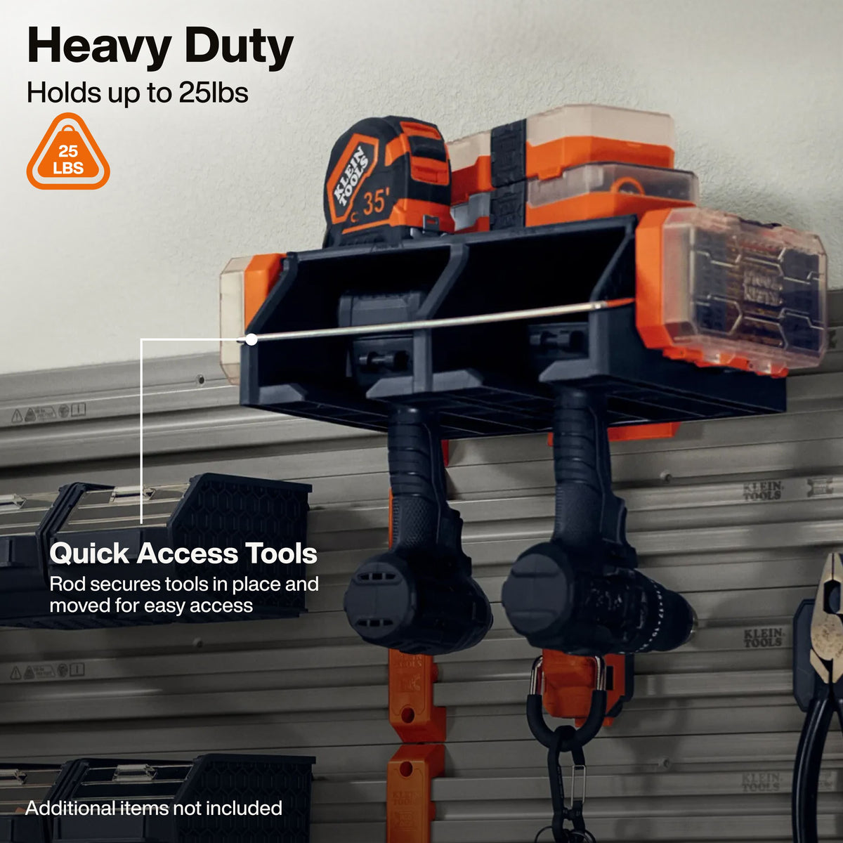Klein Tools MODbox Wall System Power Tool Dock (54867MB) dimensions and rated capacity