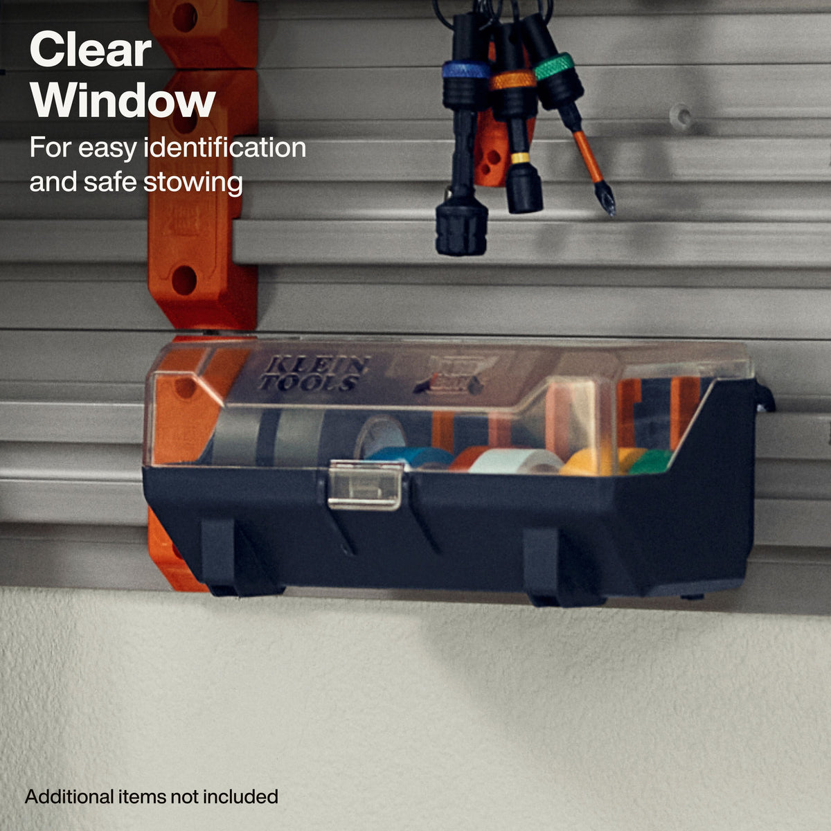 Klein Tools MODbox Electrical Tape Holder Rail Attachment (54874MB) removable dividers separating tape rolls
