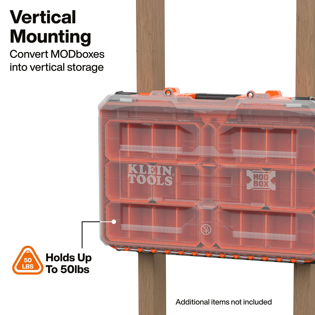 Klein Tools MODbox Wall and Floor Mounting Plate (54879MB) larger MODbox box interlocking onto shelf-style mounts