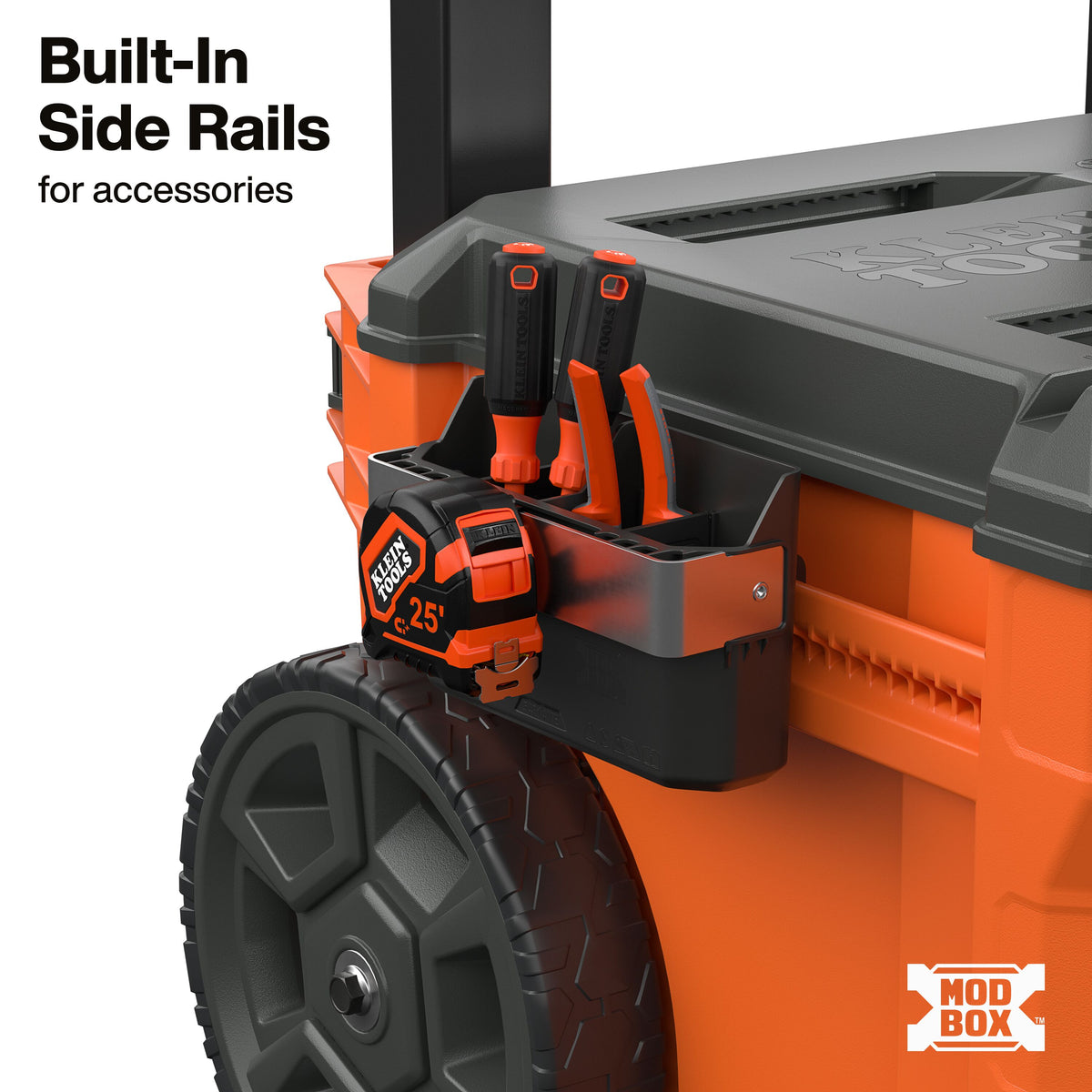 Klein Tools MODbox Three Drawer Rolling Toolbox (54890MB) removable drawer dividers and ball-bearing slides