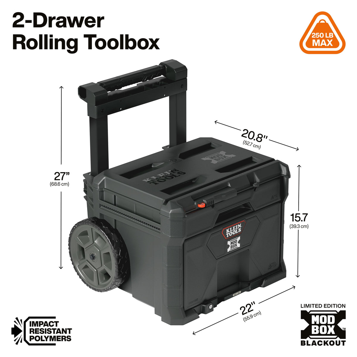 Klein Tools MODbox Blackout 3-Piece Rolling Storage Set (548BLKSTK), view 3