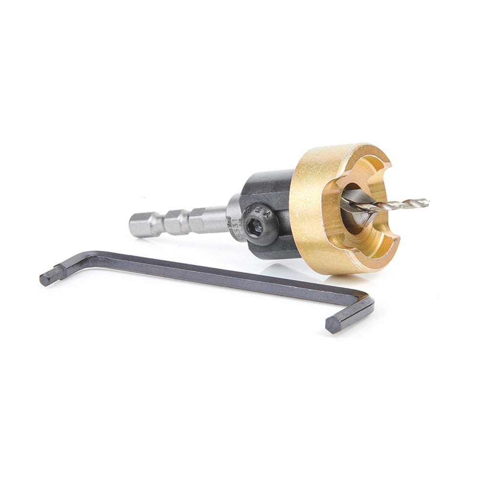 Amana Tools 55331 82 Degree Carbide Tipped Countersink, 3/8 in. Dia. x 3/32 in. Drill Dia. x 1/4 in. Shank for Festool CENTROTEC System