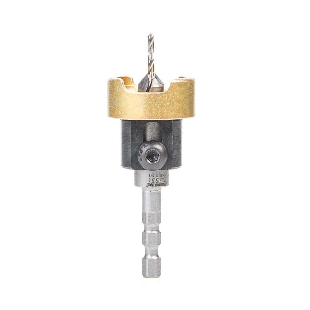 Amana Tools 55331 82 Degree Carbide Tipped Countersink, 3/8 in. Dia. x 3/32 in. Drill Dia. x 1/4 in. Shank for Festool CENTROTEC System