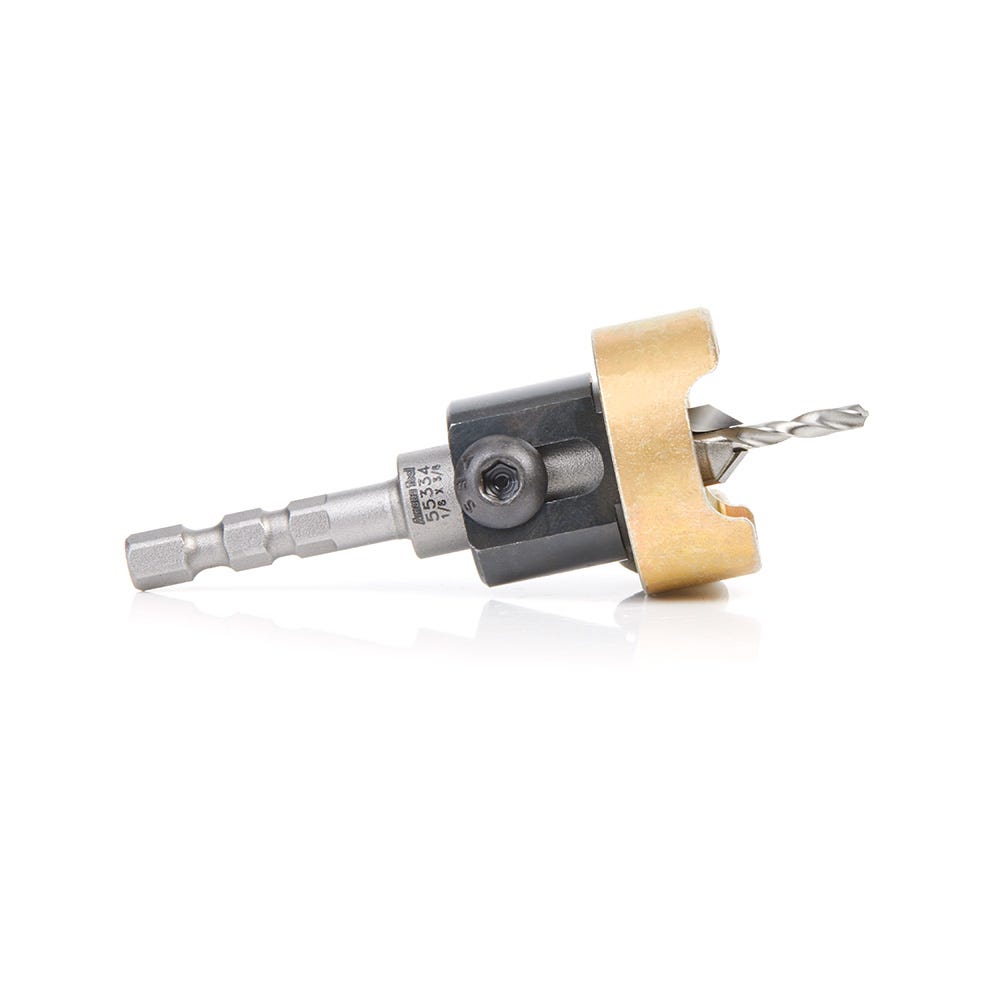 Amana Tools 55334 82 Degree Carbide Tipped Countersink, 3/8 in. Dia. x 1/8 in. Drill Dia. x 1/4 in. Shank for Festool CENTROTEC System