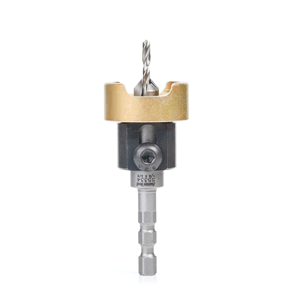 Amana Tools 55334 82 Degree Carbide Tipped Countersink, 3/8 in. Dia. x 1/8 in. Drill Dia. x 1/4 in. Shank for Festool CENTROTEC System