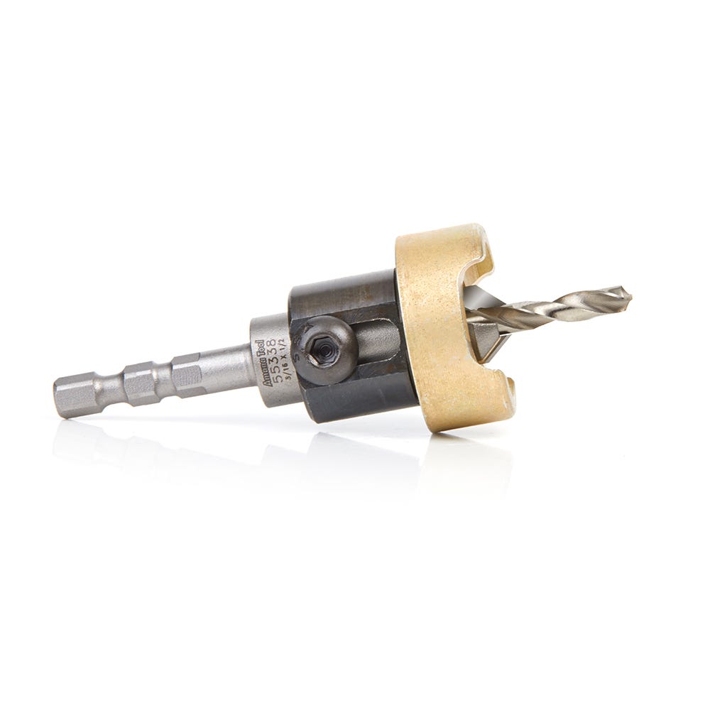 Amana Tools 55338 82 Degree Carbide Tipped Countersink, 1/2 in. Dia. x 3/16 in. Drill Dia. x 1/4 in. Shank for Festool CENTROTEC System