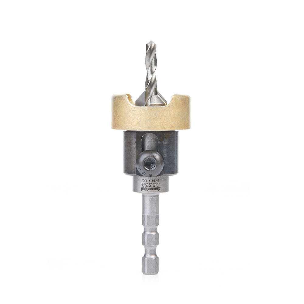 Amana Tools 55338 82 Degree Carbide Tipped Countersink, 1/2 in. Dia. x 3/16 in. Drill Dia. x 1/4 in. Shank for Festool CENTROTEC System