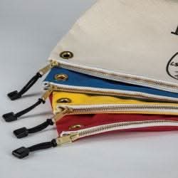 Klein Tools 5539LCPAK Zipper Bags, Large Canvas Tool Pouches, Assorted Colors, 3-Pack