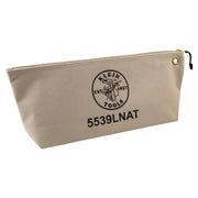Klein Tools 5539LNAT Zipper Bag, Large Canvas Tool Pouch, 18-Inch, Natural