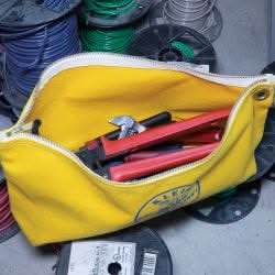 Klein Tools 5539LYEL Zipper Bag, Large Canvas Tool Pouch, 18-Inch, Yellow