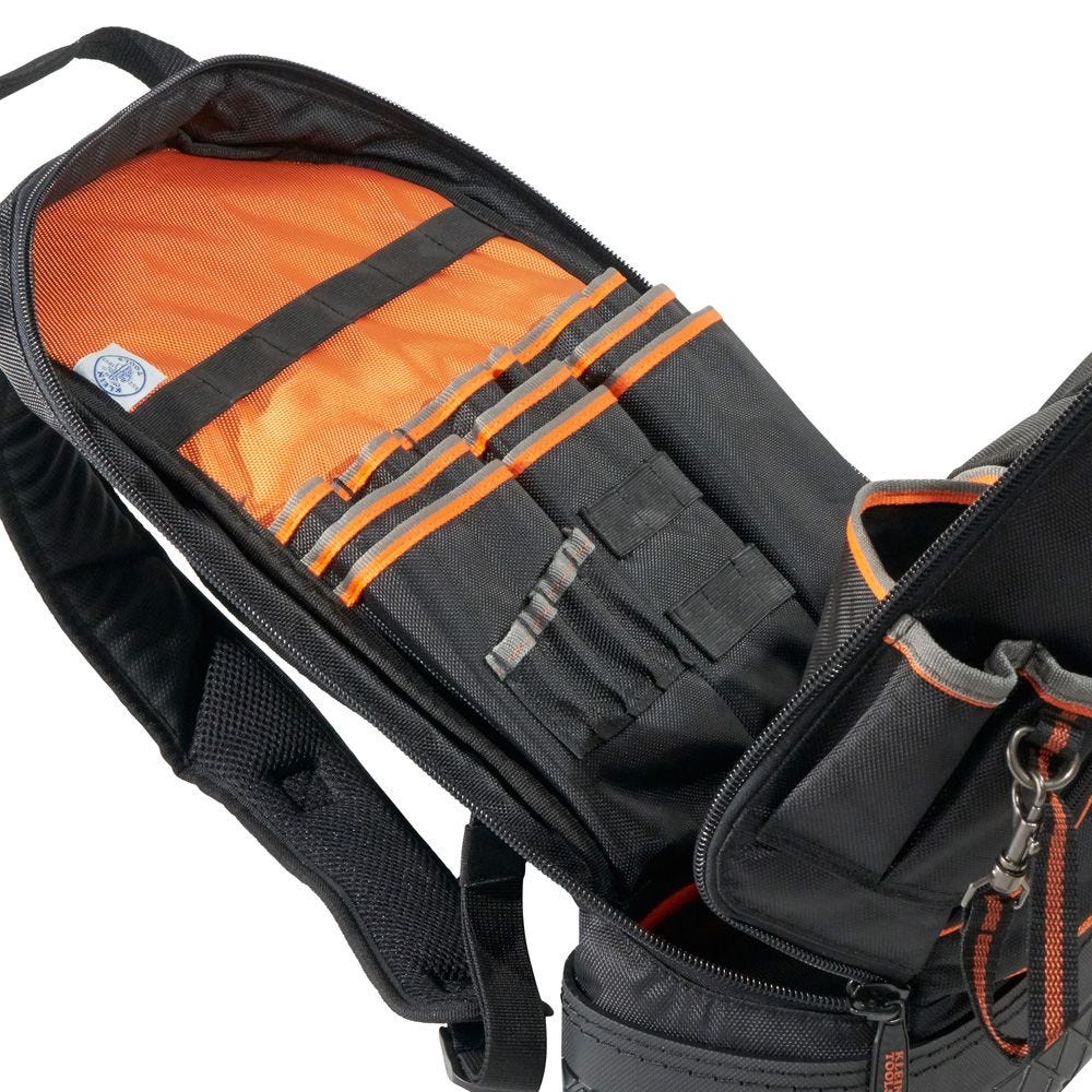 Klein 55421BP14 Tradesman Pro Tool Bag Backpack, 39 Pockets, Black, 14-Inch