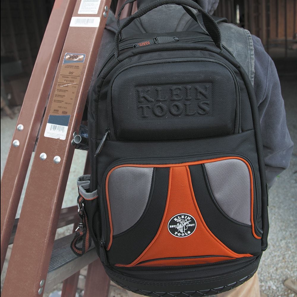 Klein 55421BP14 Tradesman Pro Tool Bag Backpack, 39 Pockets, Black, 14-Inch