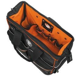 Klein Tools 55431 Tool Bag, Tradesman Pro Lighted Tool Bag, 31 Pockets, 15-Inch