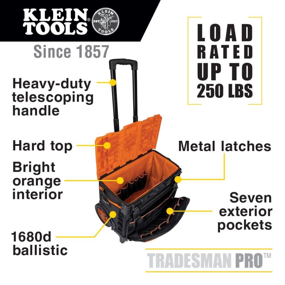 Klein Tools 55473RTB Tradesman Pro Tool Master Rolling Tool Bag