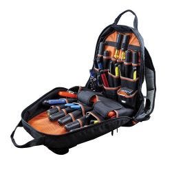 Klein Tools 55475 Tradesman Pro Tool Bag Backpack, 35 Pockets, Black, 17.5-Inch