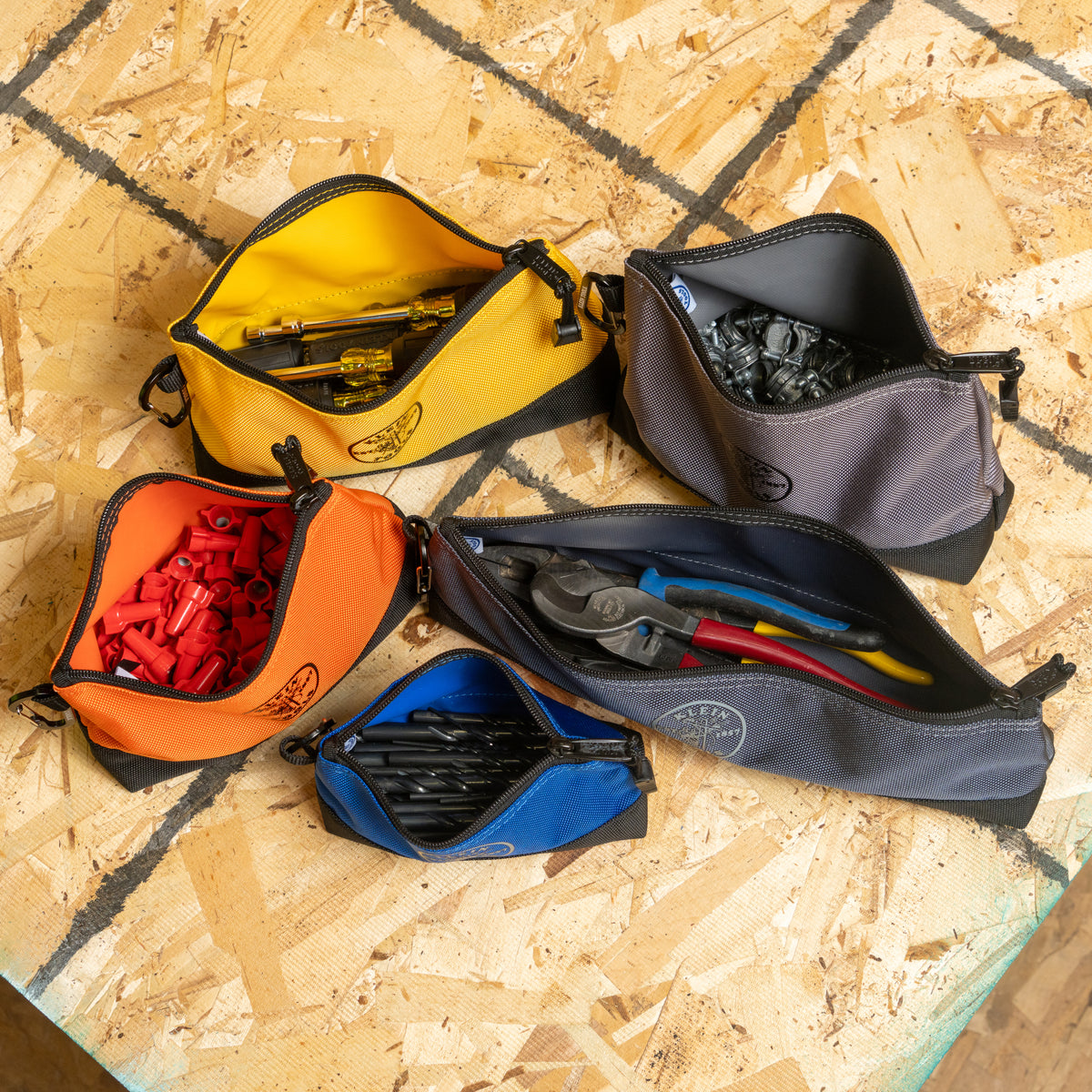 Klein stand-up zipper bags organizing tools and small parts