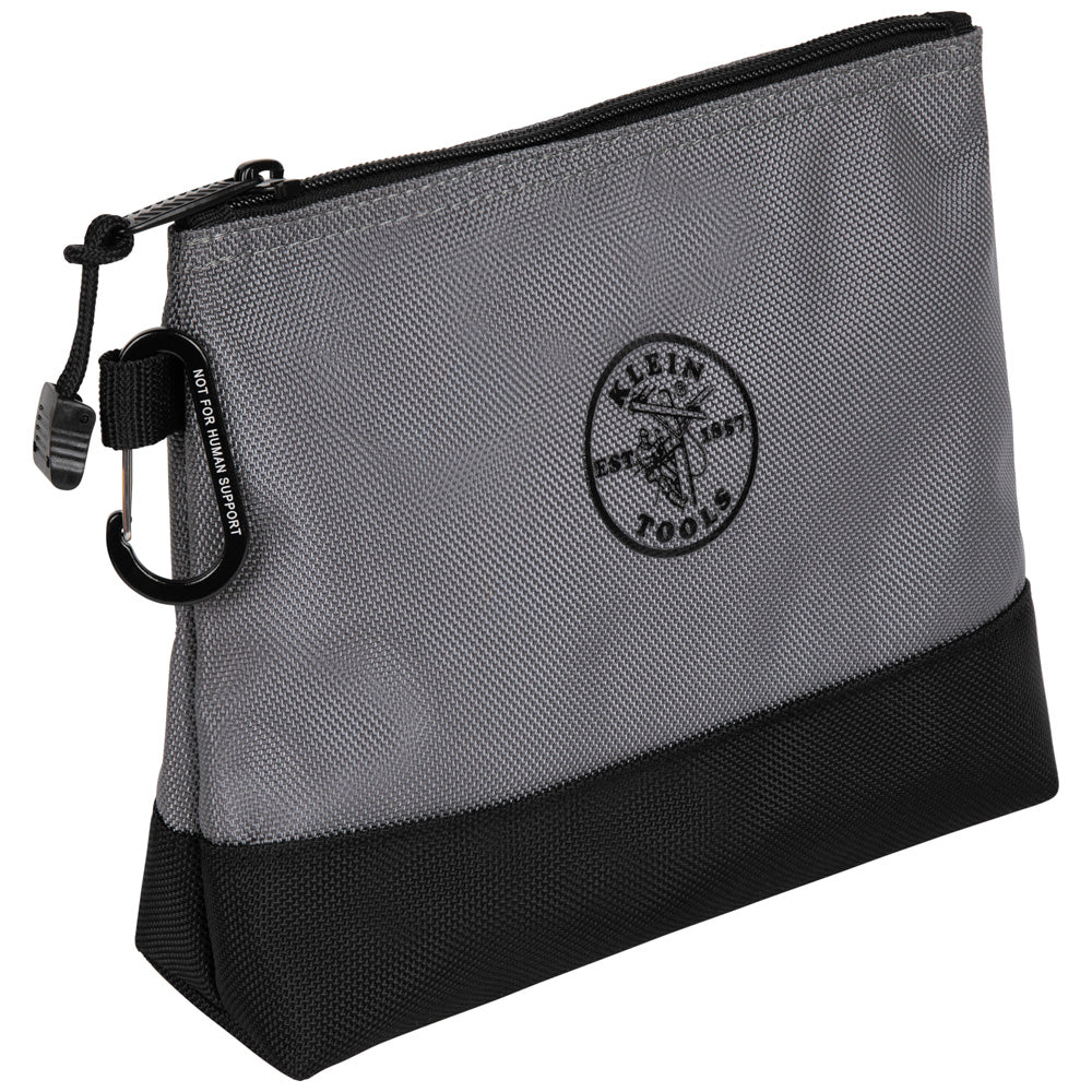 Klein light gray stand-up zipper bag