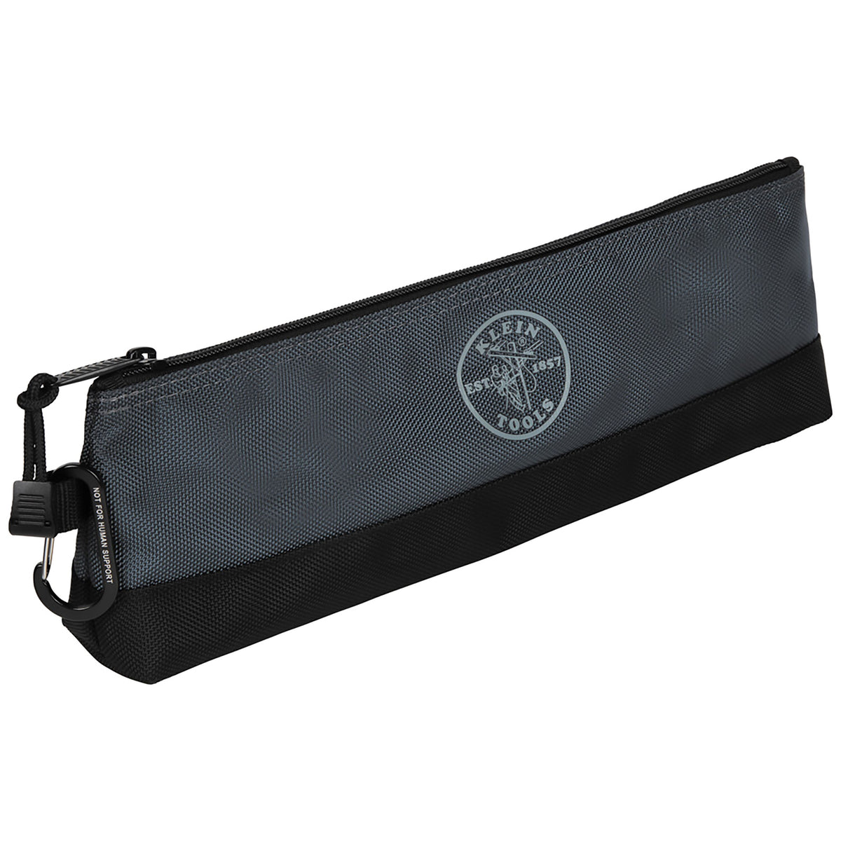 Klein dark gray long stand-up zipper bag