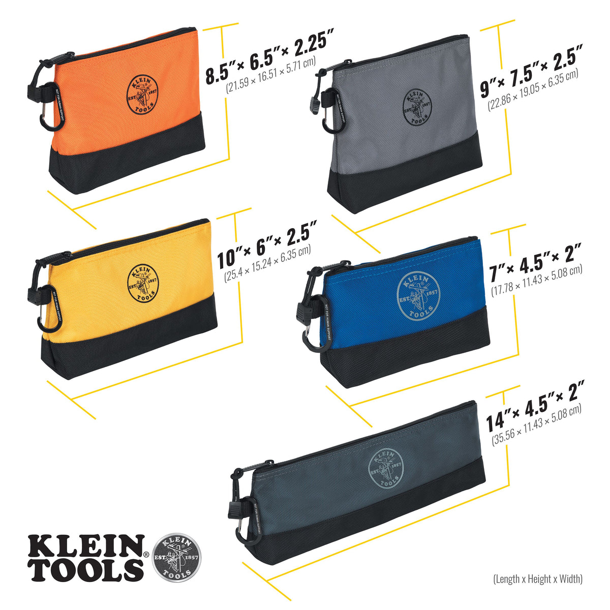 Klein stand-up zipper bag gusseted bottom standing open