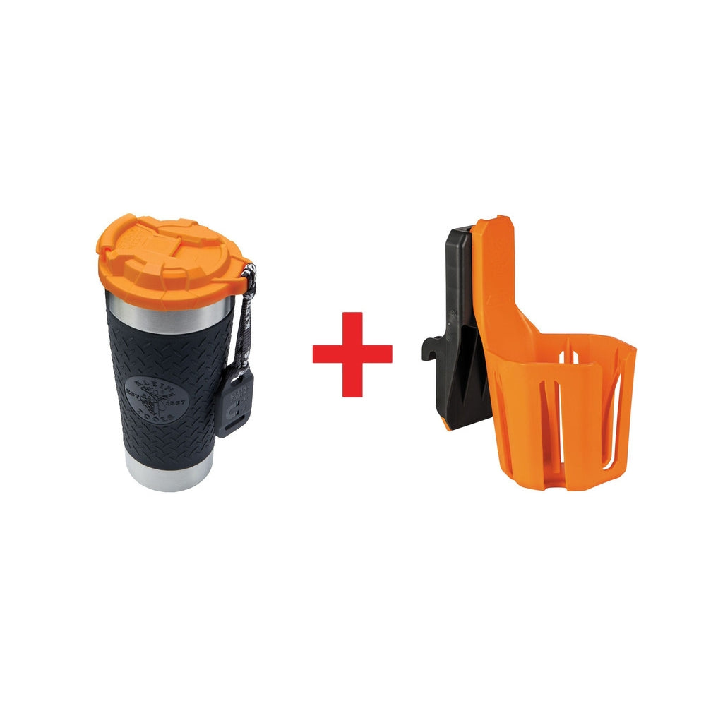 Klein Tools 20 oz. Insulated Stainless Steel Tradesman Tumbler with MODbox Cup Holder Attachment